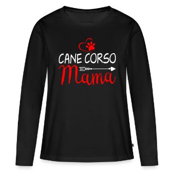 Cane Corso Mama - T-shirt manches longues Premium bio Femme - noir - Devant - Julia (174cm)