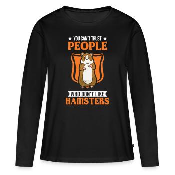 Hamster Hamster Roue Golden Hamster Hamster - T-shirt manches longues Premium bio Femme - noir - Devant - Julia (174cm)