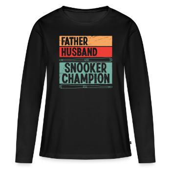 Billard Père Mari Champion de snooker 8 Balles - T-shirt manches longues Premium bio Femme - noir - Devant - Julia (174cm)