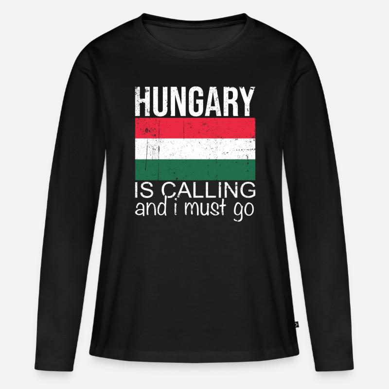 Ungarn Spruch - Frauen Premium Bio Langarmshirt - Schwarz