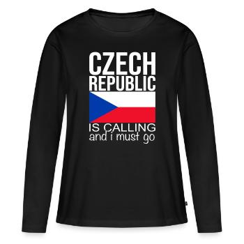 Tchéquie - T-shirt manches longues Premium bio Femme - noir - Devant - Julia (174cm)