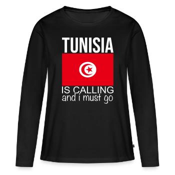 Tunisie - T-shirt manches longues Premium bio Femme - noir - Devant - Julia (174cm)