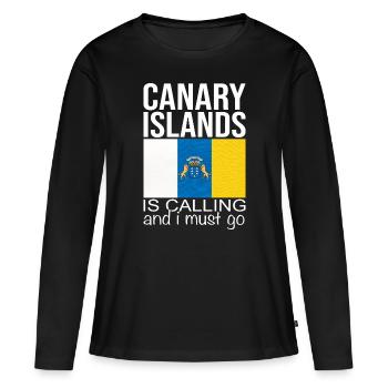Dicton des îles Canaries - T-shirt manches longues Premium bio Femme - noir - Devant - Julia (174cm)