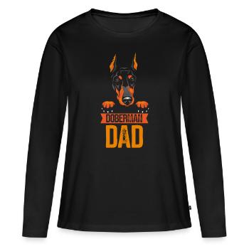 Doberman Papa Doberman Doberman Chiens - T-shirt manches longues Premium bio Femme - noir - Devant - Julia (174cm)