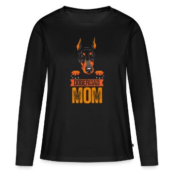 Doberman Mama Chiens Doberman Doberman - T-shirt manches longues Premium bio Femme - noir - Devant - Julia (174cm)