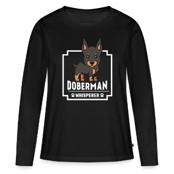 Doberman Whisperer Chiens Doberman Dobermans - T-shirt manches longues Premium bio Femme - noir - Devant - Julia (174cm)