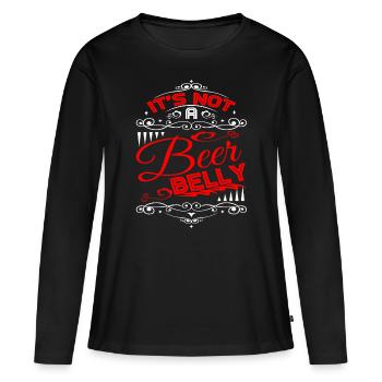 Ce n’est pas un ventre de bière 4 - T-shirt manches longues Premium bio Femme - noir - Devant - Julia (174cm)