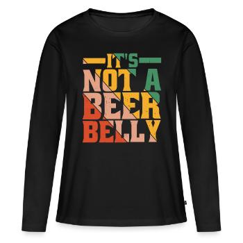 Ce n’est pas un ventre de bière 5 - T-shirt manches longues Premium bio Femme - noir - Devant - Julia (174cm)