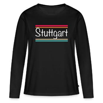Stuttgart - T-shirt manches longues Premium bio Femme - noir - Devant - Julia (174cm)