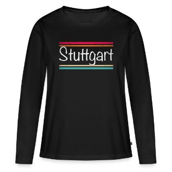 Stuttgart - T-shirt manches longues Premium bio Femme - noir - Devant - Julia (174cm)