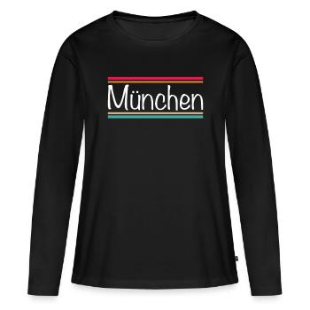 Munich - T-shirt manches longues Premium bio Femme - noir - Devant - Julia (174cm)