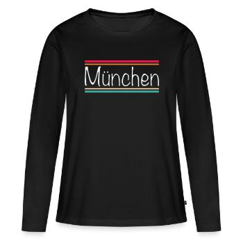 Munich - T-shirt manches longues Premium bio Femme - noir - Devant - Julia (174cm)