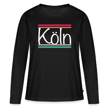 Cologne - T-shirt manches longues Premium bio Femme - noir - Devant - Julia (174cm)