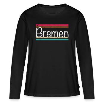 Brême - T-shirt manches longues Premium bio Femme - noir - Devant - Julia (174cm)