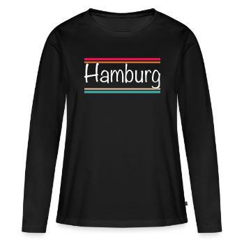 Hambourg - T-shirt manches longues Premium bio Femme - noir - Devant - Julia (174cm)