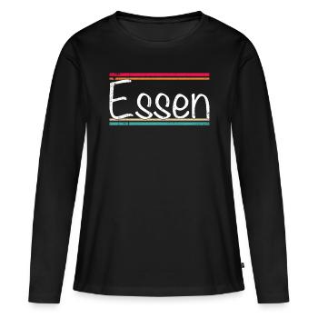 Manger - T-shirt manches longues Premium bio Femme - noir - Devant - Julia (174cm)