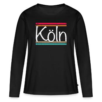 Cologne - T-shirt manches longues Premium bio Femme - noir - Devant - Julia (174cm)