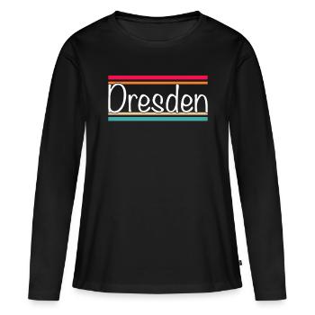 Dresde - T-shirt manches longues Premium bio Femme - noir - Devant - Julia (174cm)