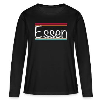 Manger - T-shirt manches longues Premium bio Femme - noir - Devant - Julia (174cm)