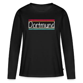 Dortmund - T-shirt manches longues Premium bio Femme - noir - Devant - Julia (174cm)