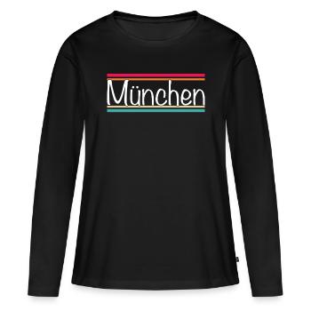 Munich - T-shirt manches longues Premium bio Femme - noir - Devant - Julia (174cm)