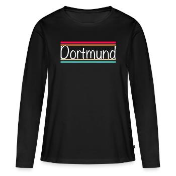 Dortmund - T-shirt manches longues Premium bio Femme - noir - Devant - Julia (174cm)