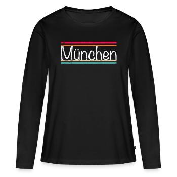Munich - T-shirt manches longues Premium bio Femme - noir - Devant - Julia (174cm)