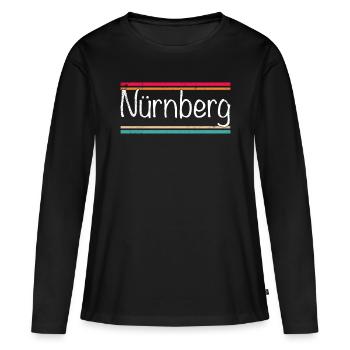 Nuremberg - T-shirt manches longues Premium bio Femme - noir - Devant - Julia (174cm)