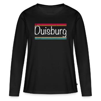 Duisbourg - T-shirt manches longues Premium bio Femme - noir - Devant - Julia (174cm)