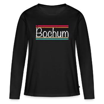 Bochum - Frauen Premium Bio Langarmshirt - Schwarz - Vorne - Julia (174cm)