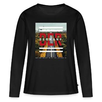 Berlin BER Allemagne - Straße des 17. Juni - T-shirt manches longues Premium bio Femme - noir - Devant - Julia (174cm)