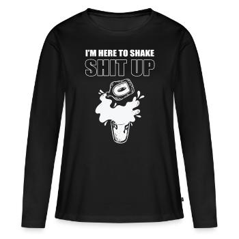Je suis ici pour secouer la merde Barman Mixologue - T-shirt manches longues Premium bio Femme - noir - Devant - Julia (174cm)