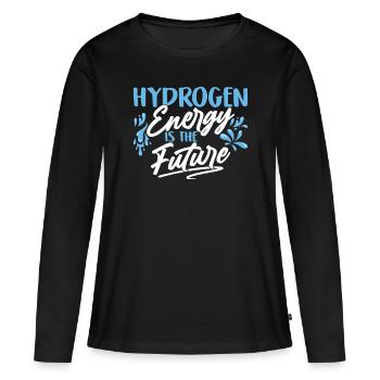 L’énergie de l’hydrogène est l’avenir L’hydrogène - T-shirt manches longues Premium bio Femme - noir - Devant - Julia (174cm)