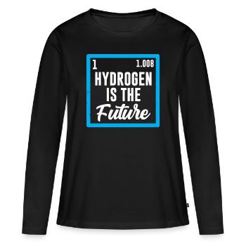L’hydrogène est le futur élément hydrogène - T-shirt manches longues Premium bio Femme - noir - Devant - Julia (174cm)