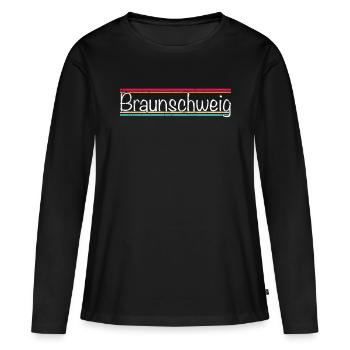 Braunschweig - Women's Premium Organic Long Sleeve Shirt - black - Front - Julia (174cm)