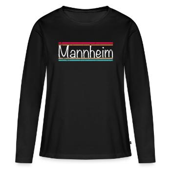 Mannheim - T-shirt manches longues Premium bio Femme - noir - Devant - Julia (174cm)