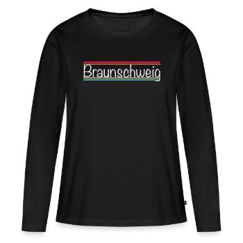 Braunschweig - Women's Premium Organic Long Sleeve Shirt - black - Front - Julia (174cm)