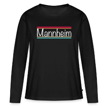 Mannheim - T-shirt manches longues Premium bio Femme - noir - Devant - Julia (174cm)