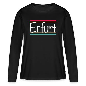Erfurt - Frauen Premium Bio Langarmshirt - Schwarz - Vorne - Julia (174cm)