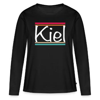 Quille - T-shirt manches longues Premium bio Femme - noir - Devant - Julia (174cm)