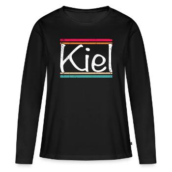 Quille - T-shirt manches longues Premium bio Femme - noir - Devant - Julia (174cm)