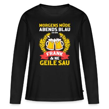 Frank - Frauen Premium Bio Langarmshirt - Schwarz - Vorne - Julia (174cm)
