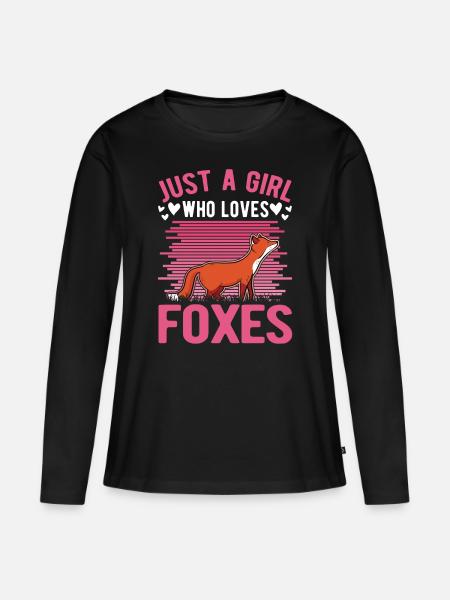 Fuchs Mädchen Geschenk - Frauen Premium Bio Langarmshirt - Schwarz