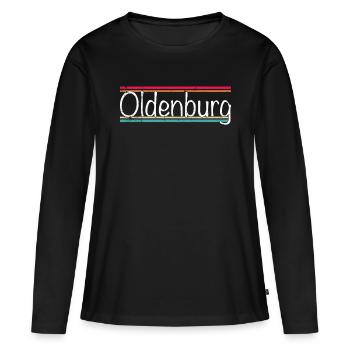 Oldenburg - T-shirt manches longues Premium bio Femme - noir - Devant - Julia (174cm)