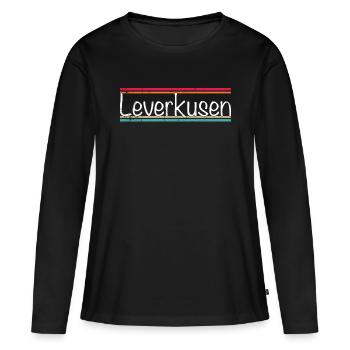 Leverkusen - T-shirt manches longues Premium bio Femme - noir - Devant - Julia (174cm)