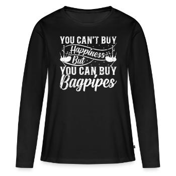 Vous ne pouvez pas acheter le bonheur mais vous pouvez acheter des cornemuses - T-shirt manches longues Premium bio Femme - noir - Devant - Julia (174cm)
