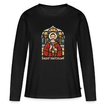 Philosophie de Saint Nietzsche - T-shirt manches longues Premium bio Femme - noir - Devant - Julia (174cm)