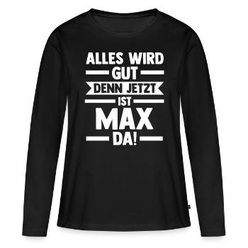 Max - Women's Premium Organic Long Sleeve Shirt - black - Front - Julia (174cm)