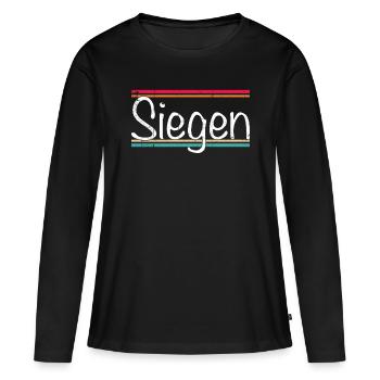Siegen - Frauen Premium Bio Langarmshirt - Schwarz - Vorne - Julia (174cm)