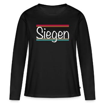 Siegen - Frauen Premium Bio Langarmshirt - Schwarz - Vorne - Julia (174cm)